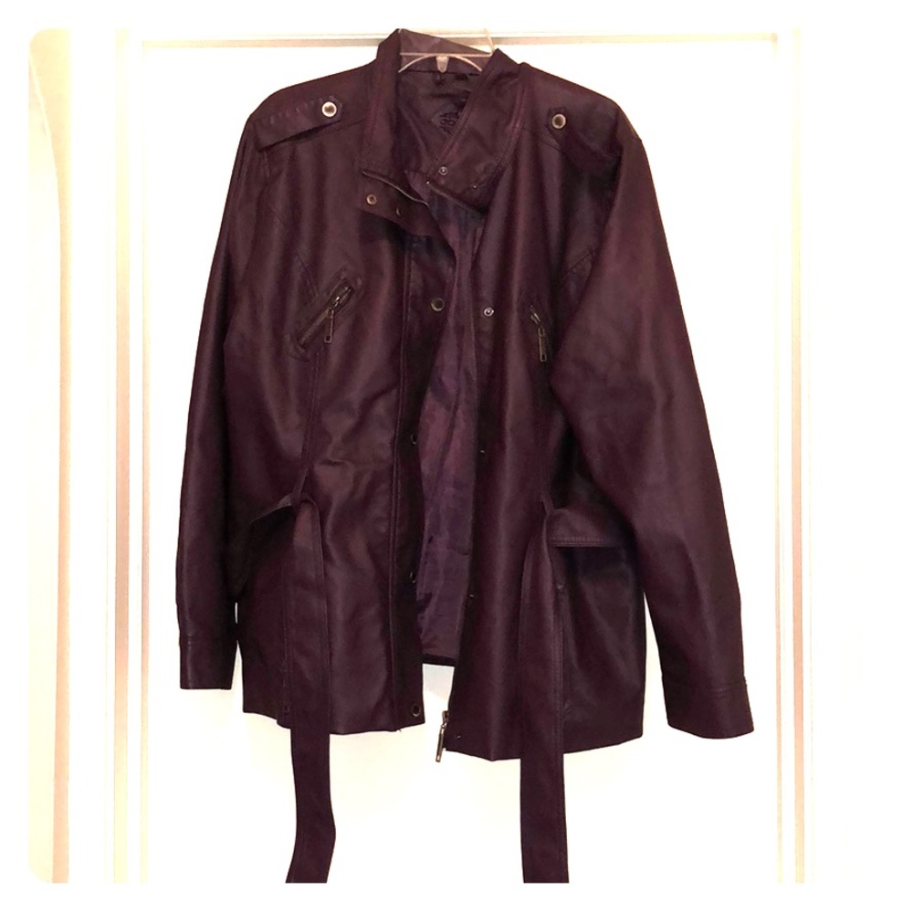 Purple vegan leather jacket
